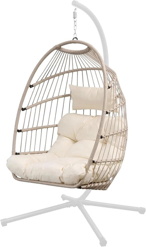 Sedia per uova pieghevole con cuscino resistente alle radiazioni UV - Capacità 450 lbs - colore albicocca