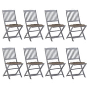 Sedie da Giardino Pieghevoli 8 pz con Cuscini Massello Acacia cod mxl 8549