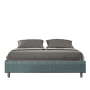 Letto matrimoniale contenitore imbottito 160x210 tessuto Aragona 8 blu Azelia