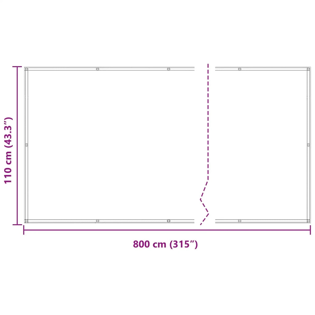 Schermo da balcone | Paravento da Balcone Grigio chiaro e bianco 110 x 800 cm