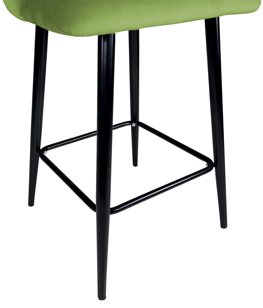 Sgabello cucina imbottito, sgabello alto in velluto verde pistacchio - Zoe - SG39ZOPM