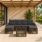 Set Divano da Giardino 7 pcs Grigio e Grigio Scuro polyrattan 3435500