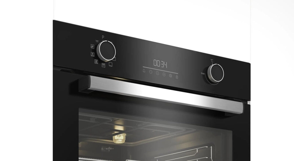 Beko b300 Forno Multifunzione BBIMA13302BMPE Pirolitico con AirFry, , 9 Funzioni, A+, Cristallo Nero e Inox