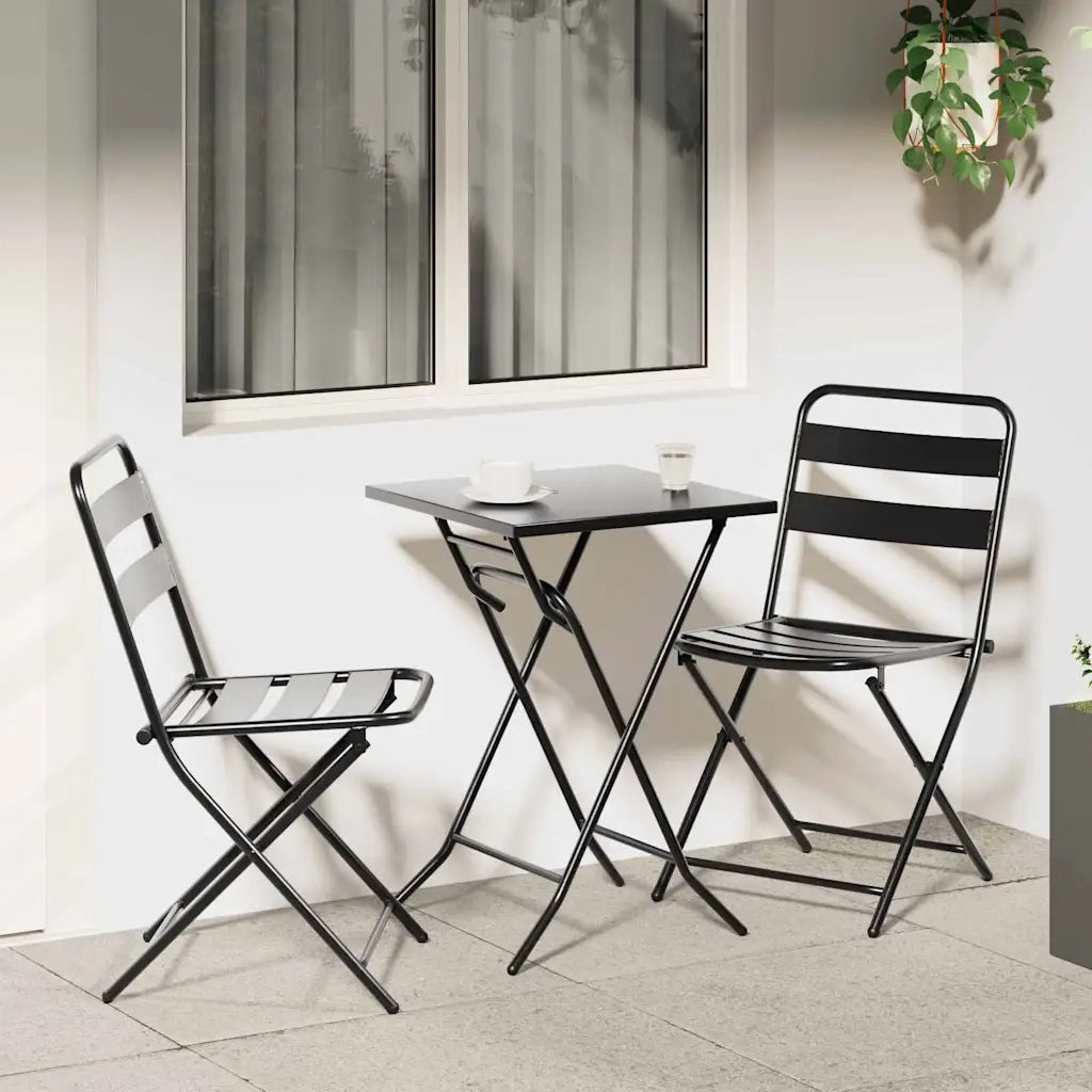 Set Bistro da Giardino 3 pz | Set Salotto da Giardino Antracite Acciaio