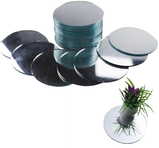 Decorazione per parete a specchio circolare in vetro 20 pezzi - Mini specchi - Mozaico a specchio - Spiegelli in vetro - Adatto per il trucco
