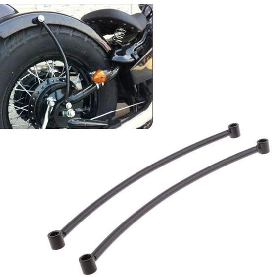 Spatbord di Coda Nero - Set di 2 Supporti per Spatbord in Acciaio - Materiale Resistente - Ideale per Cruiser/Bobber - Braccio di Sostegno per Spatbord