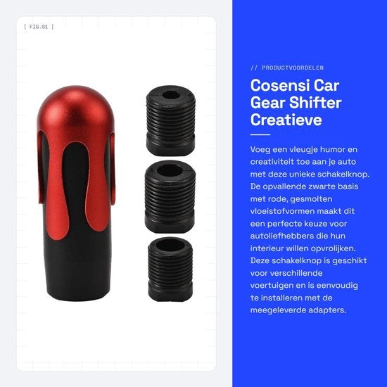 Accessorio di cambio di marcia per auto - Design moderno - Nero Rosso - Adatto per diversi modelli di auto