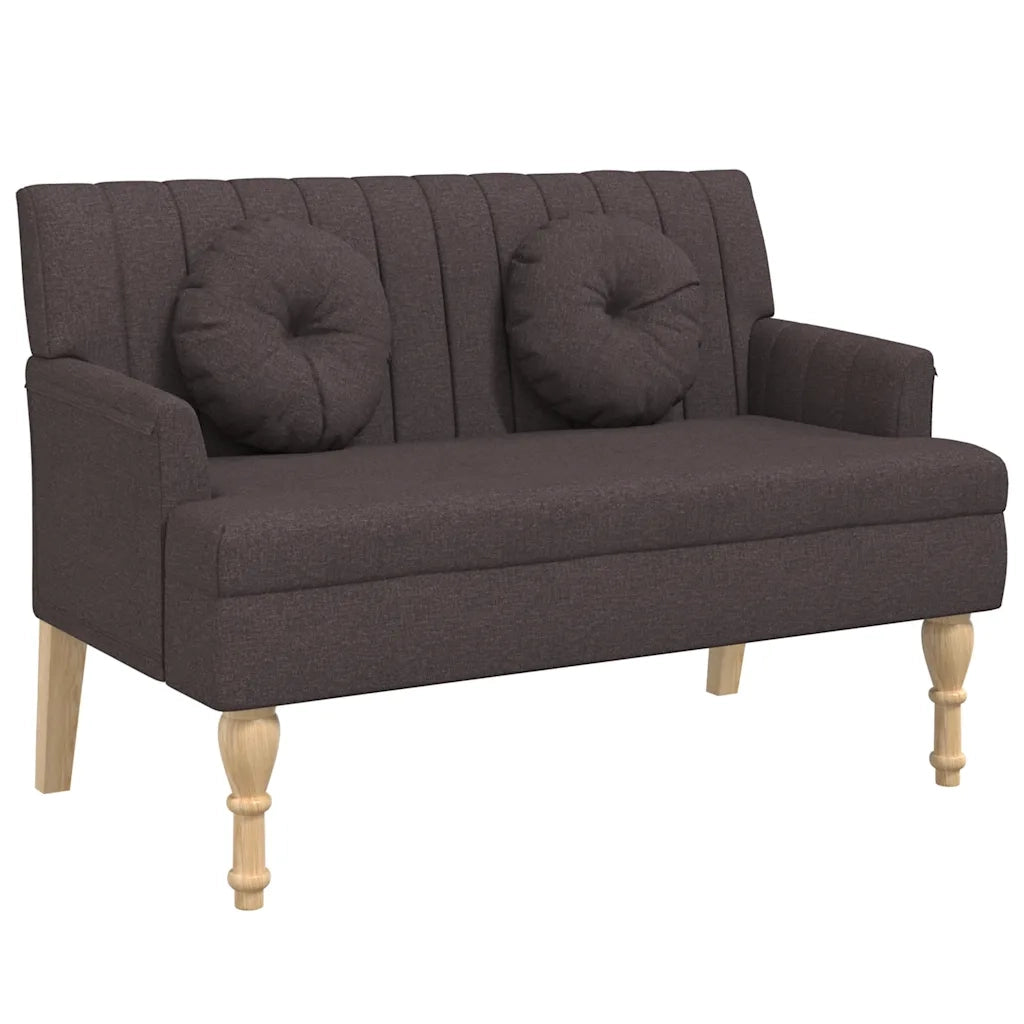 Panca con Cuscini Marrone Scuro 113x64,5x75,5 cm in Tessuto CFW1477036