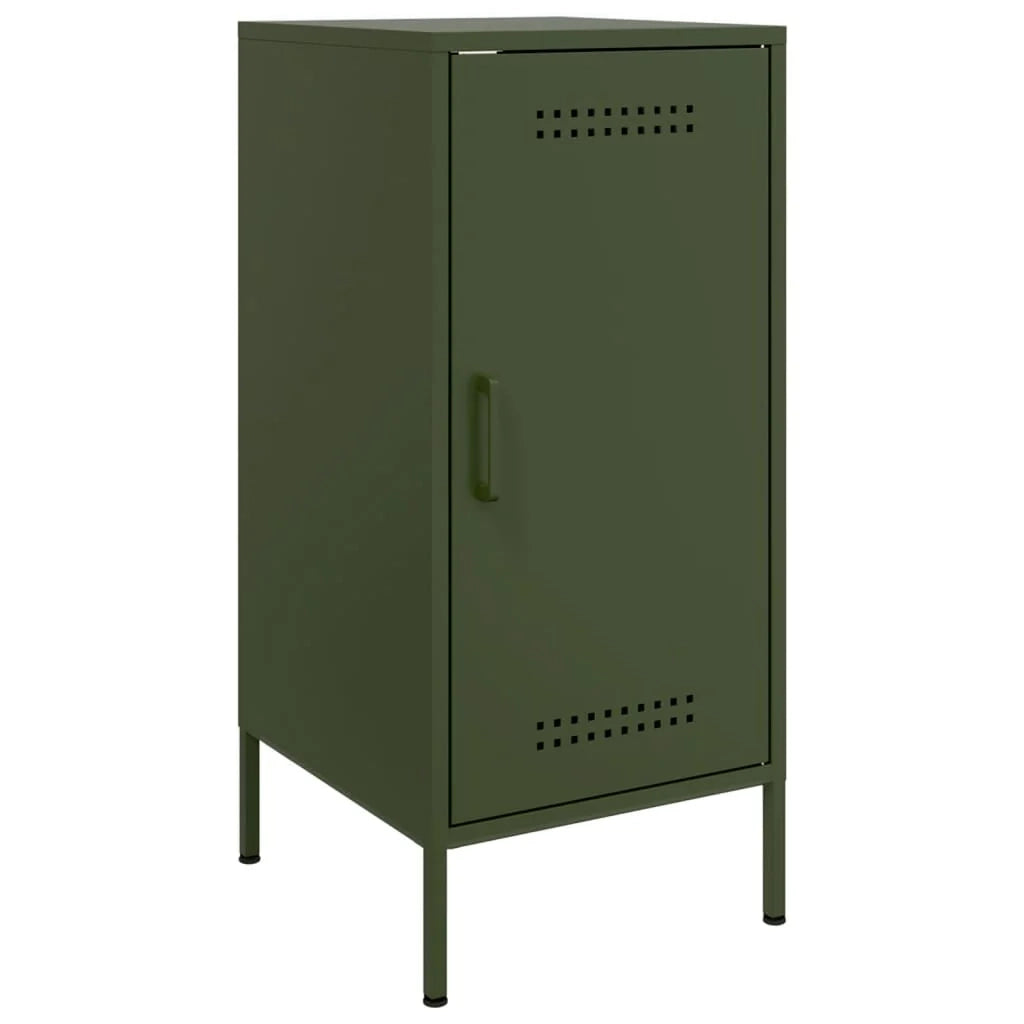 Buffet credenza cassettiera armadio mobile contenitore organizer per cucina soggiorno salotti set da 2 verde oliva 36 x 39 x 79 cm acciaio verde 02_0036983