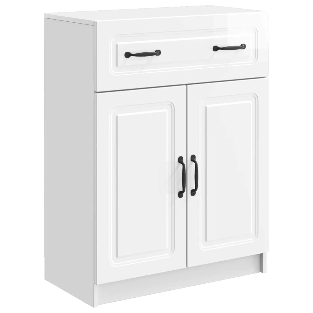 Credenza Bianco Lucido 66 x 34,5 x 87 cm Legno ingegnerizzato 895789