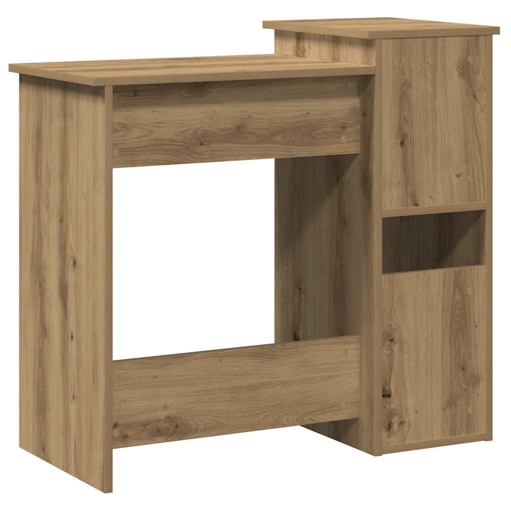 Scrivania | Tavolo da Ufficio Mensole Rovere Artigianale 84x40x78 cm Truciolato