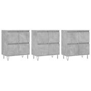 Credenze 3 pz | Madia | Buffet da pranzo | Armadio da pranzo Grigio Cemento in Legno Multistrato