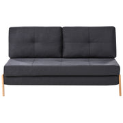 Divano Letto Tessuto Nero 2 Posti Cuscini Scandinavo stile moderno
