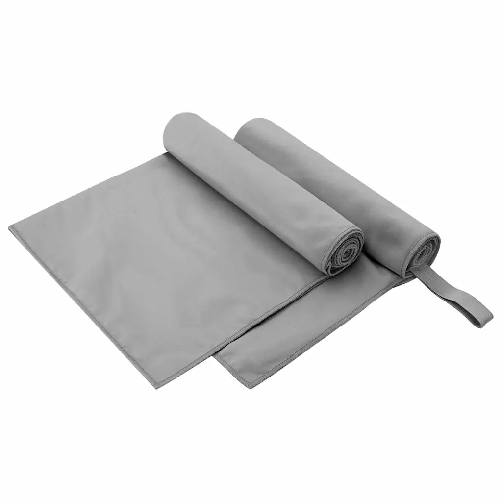 Asciugamani Sportivi 2 pz | Teli per bagno Grigio scuro 100 x 50 cm