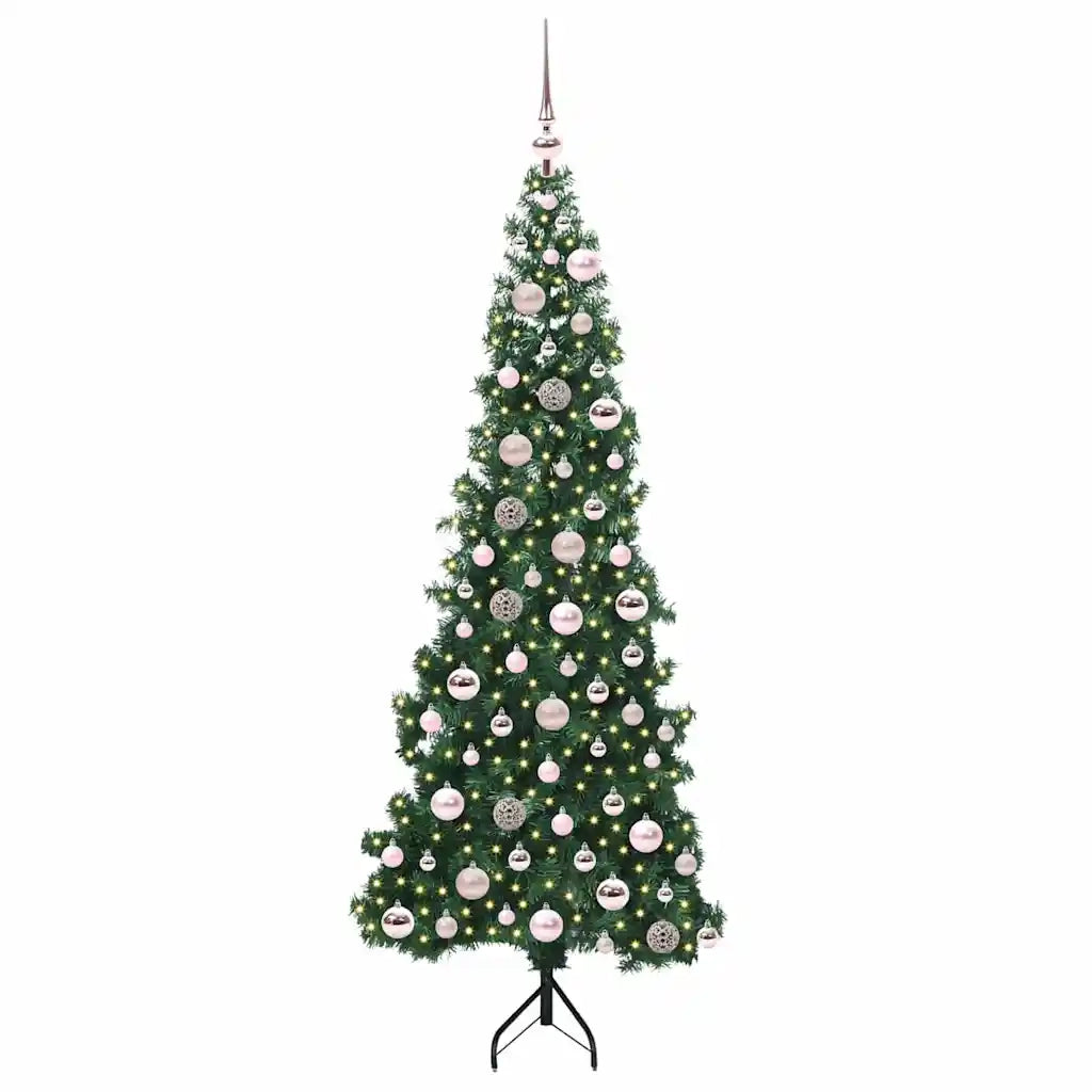 Albero di Natale Artificiale Angolare con 300 LED Verde 180 cm 3397265