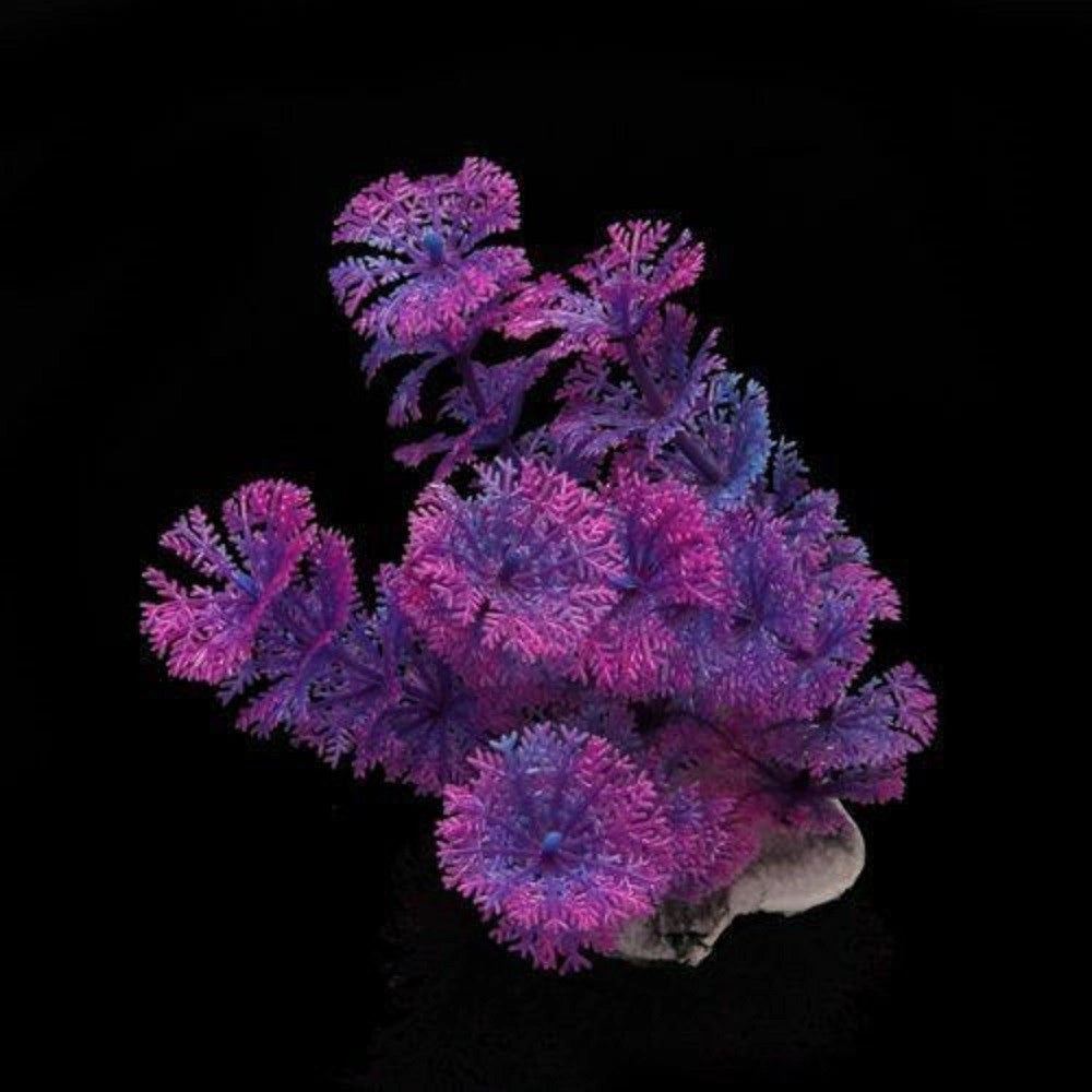 Trade Shop - Pianta 11 Cm Piantina Artificiale Per Acquario Piante Finte Plastica Viola -