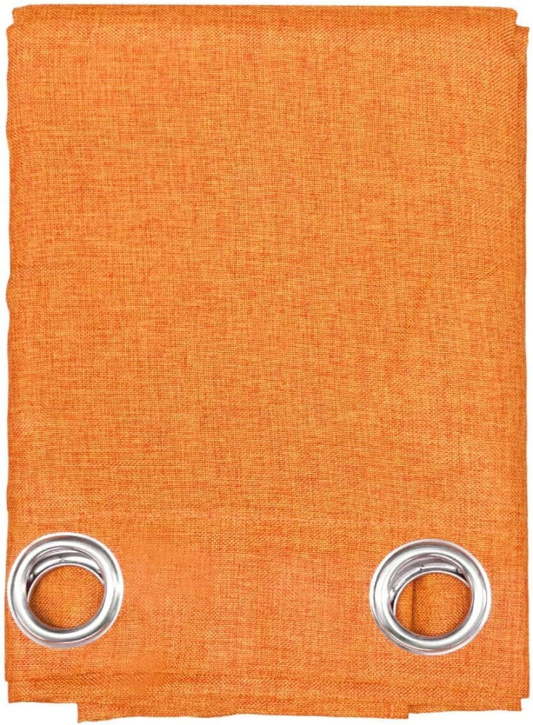 Tenda Porta Finestra Arancione 140x280 cm Tessuto Semitrasparente Coprente Occhielli Acciaio