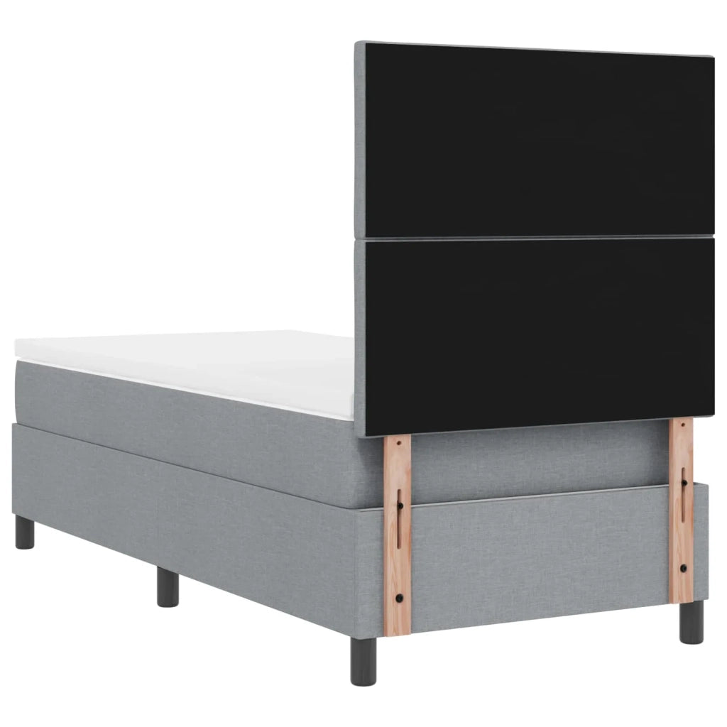 Letto a molle con materasso Grigio chiaro 100 x 200 cm Tessuto