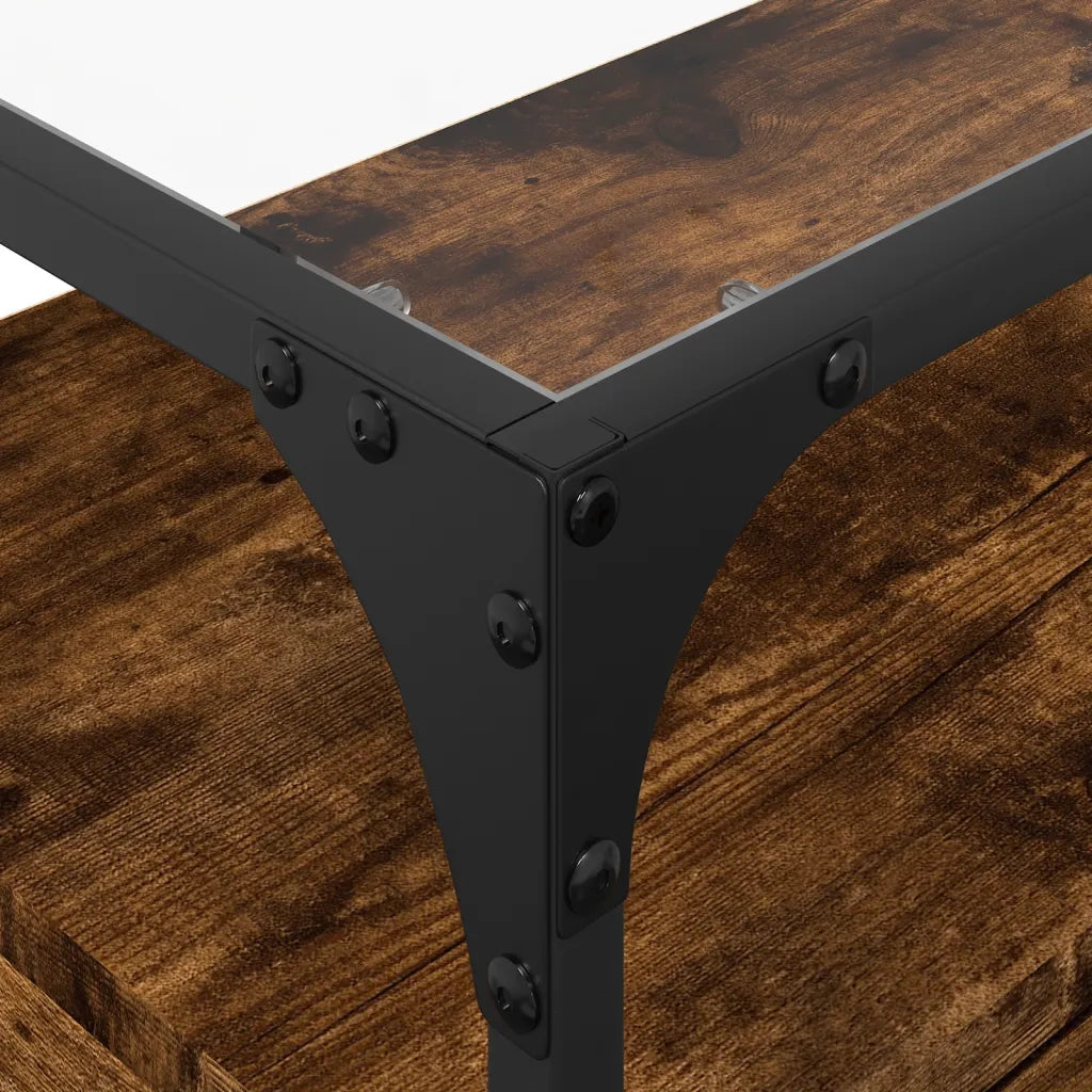 Mobile TV | Armadietto TV | Mobile Porta TV Piano Vetro Rovere Fumo 60x35x51cm Legno Multistrato