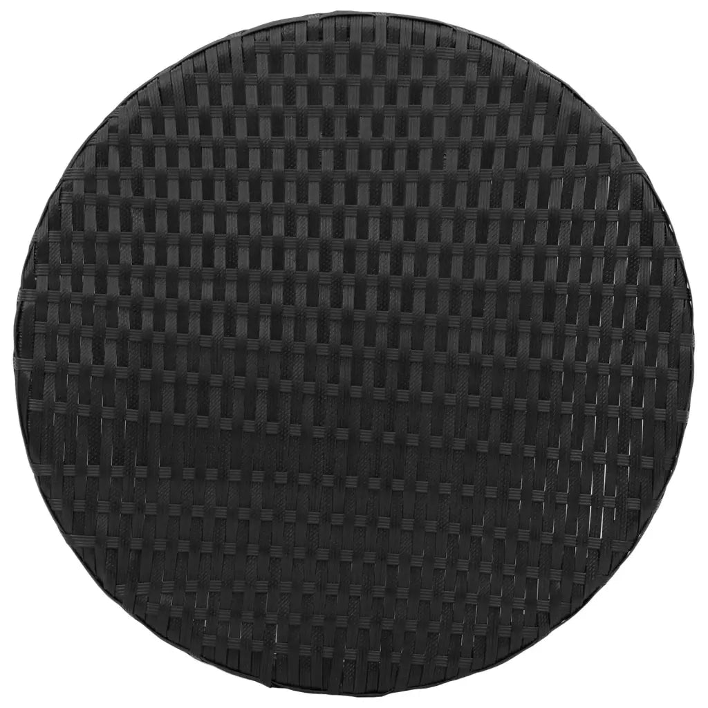 Set da Bistr¨° 3 pz | Set Salotto da Giardino con Cuscini Nero in Polyrattan