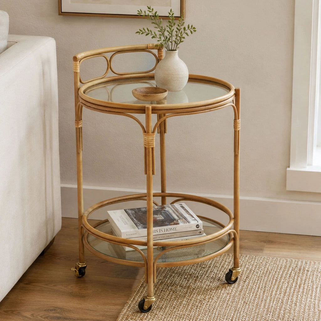 Dalosa, Carrello 2 Ripiani, 51x51x74h cm Marrone