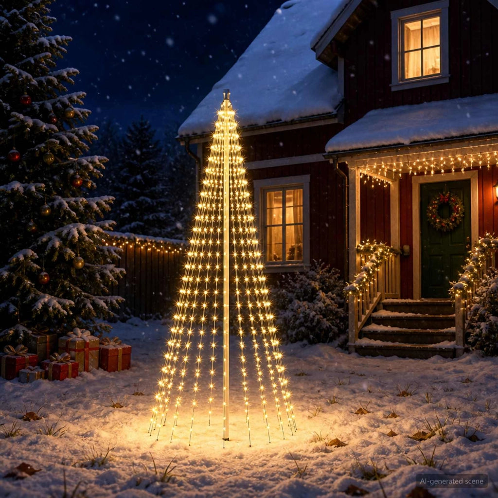 Luci per albero di Natale con picchetti e asta per bandiera 3468899