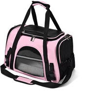 Borsa per Animali da Viaggio - Fodero per Animali da Portare in Viaggio - Trasporto Sicuro - Migliorata Circolazione dell'Aria - 46 x 20 cm - Rosa