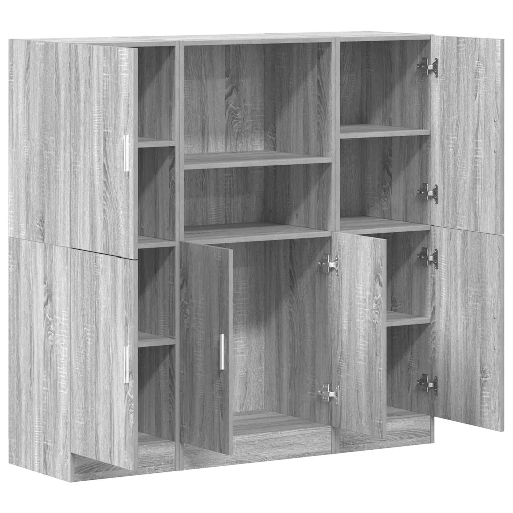 Set di Mobili da Cucina 3 pz Grigio Sonoma in Truciolato 3324156