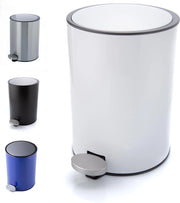 Cassetto per la spazzatura della camera da bagno da 3 litri con coperchio - Piccola raccolta rifiuti per la camera da bagno e il bagno - Filtro in acciaio inossidabile - Bianco