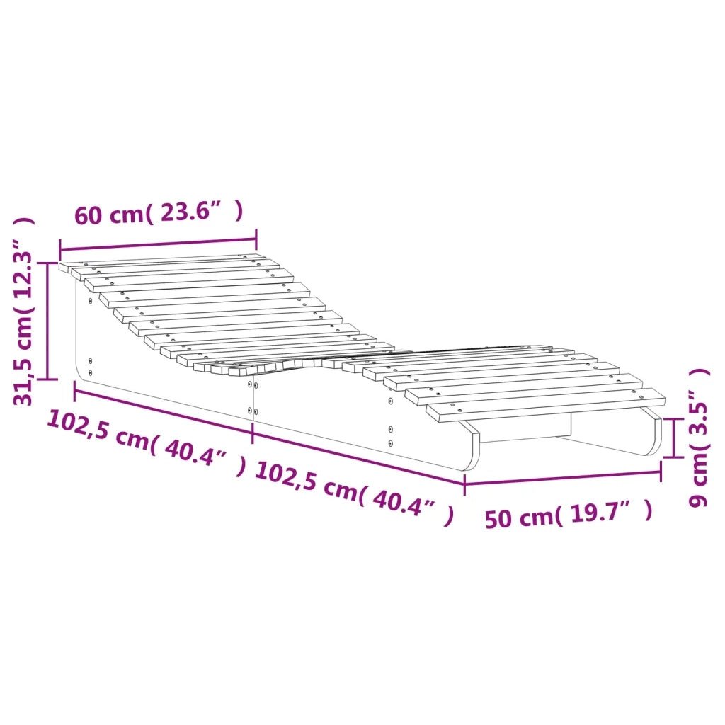 Lettino Prendisole 205x60x31,5 cm in Legno Massello di Douglas 832578