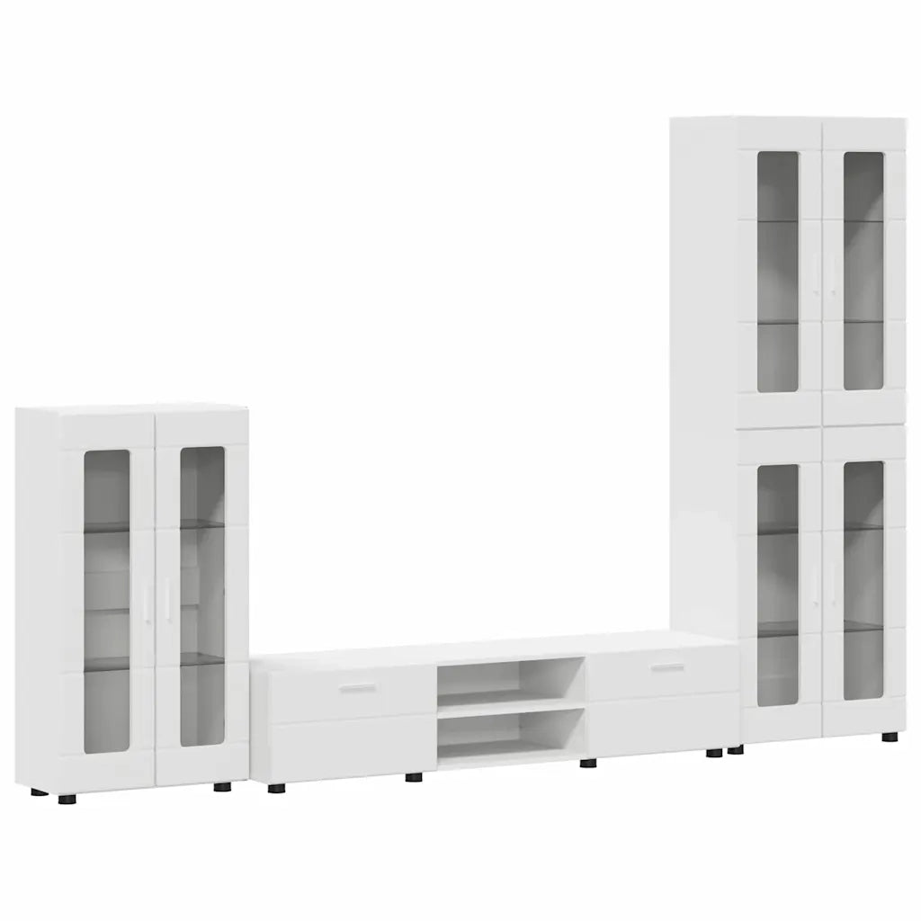 Set mobile TV con cassetto FLORIN Bianco Legno multistrato