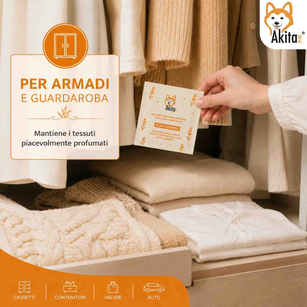 Akitaink 6 Sacchetti Profumati Fior d Ambra Armadi