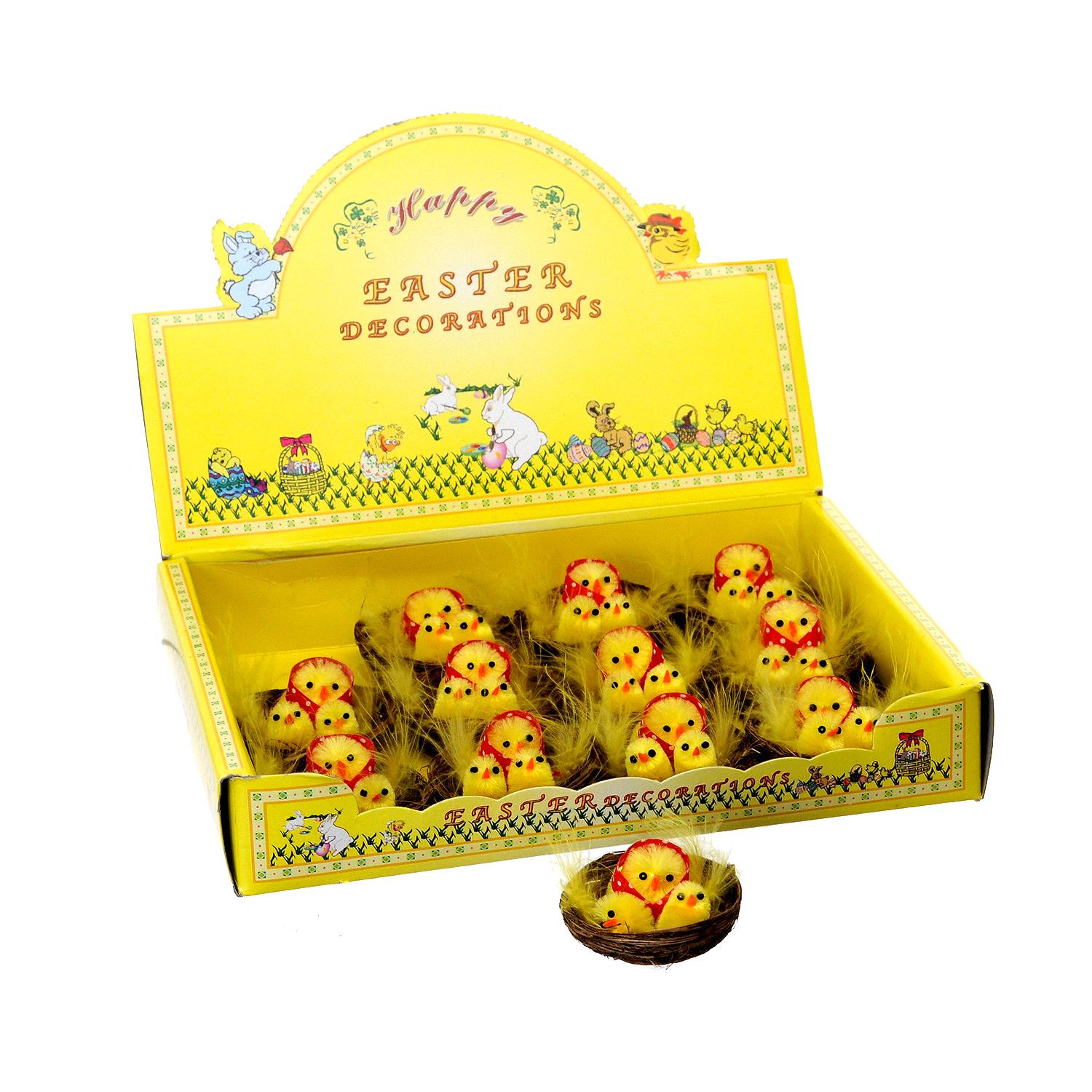Set 24 Chioccia con Pulcino H 6 cm