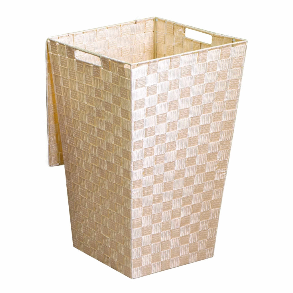 Cesto Portabiancheria in poliestere crema quadro cm 33x33xh53