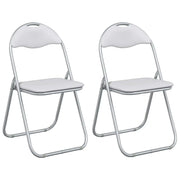 Sedia pieghevole 2 pz | Sedie da cucina Bianco e Grigio 48 x 43,5 x 81 cm