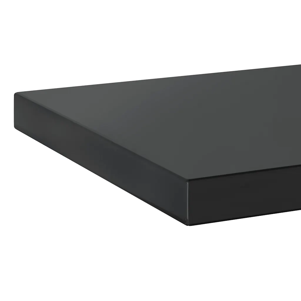 2 pz Mensole a Muro | Scaffale Parete | Ripiano a parete 50x30 cm Nero in Acciaio Inossidabile