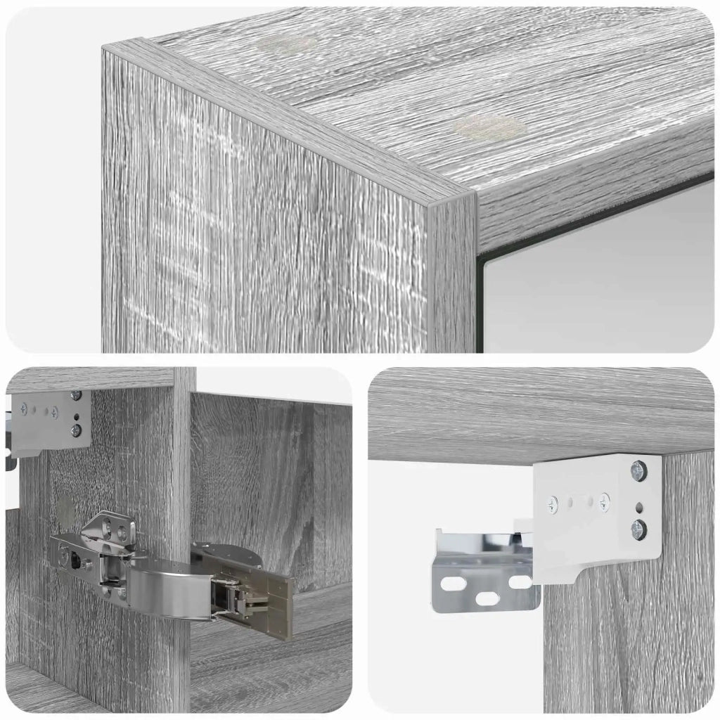 Mobiletto per specchio da bagno Grigio Sonoma 43 x 16 x 62.5 cm