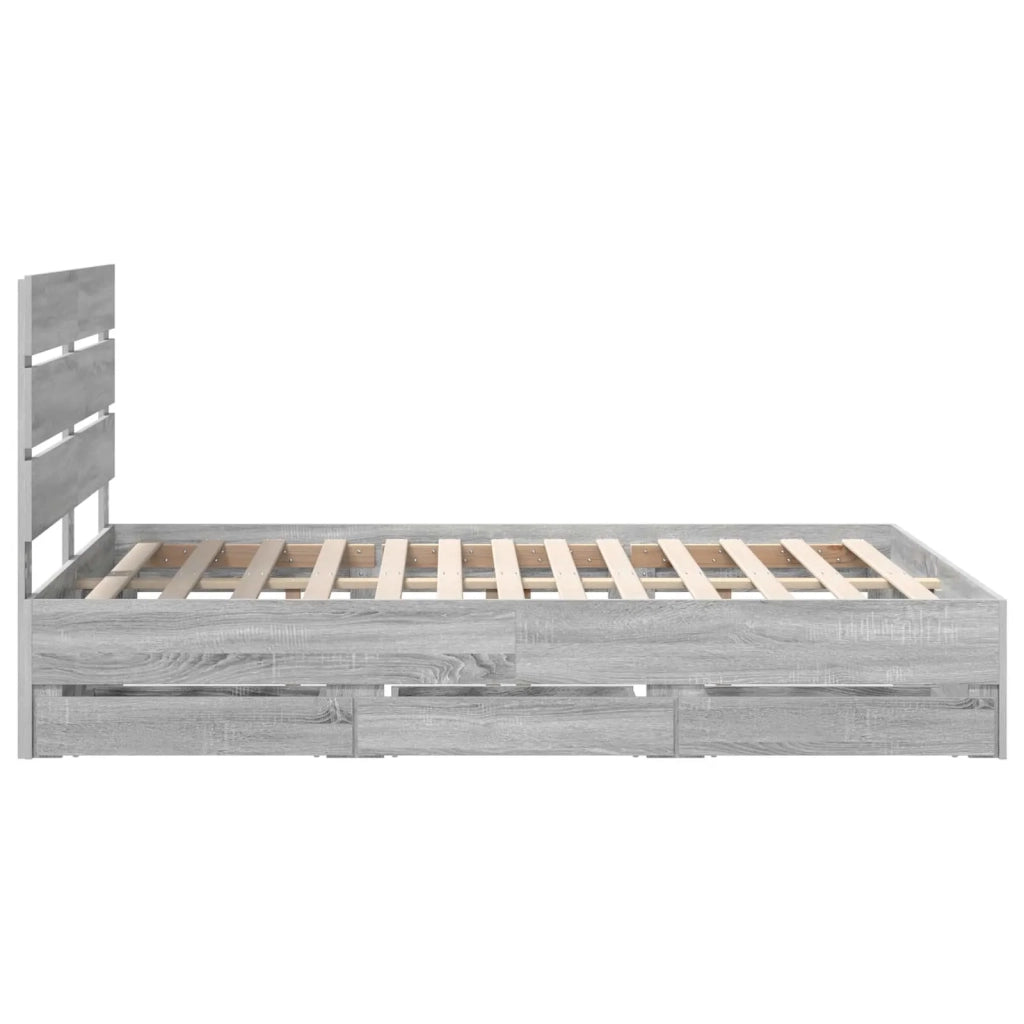 Struttura del letto con cassetto Grigio Sonoma 140 x 200 cm 3411832