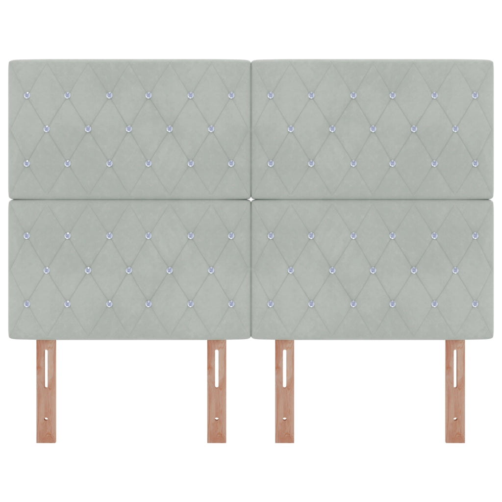 Testata a LED Grigio Chiaro 72 cm Velluto
