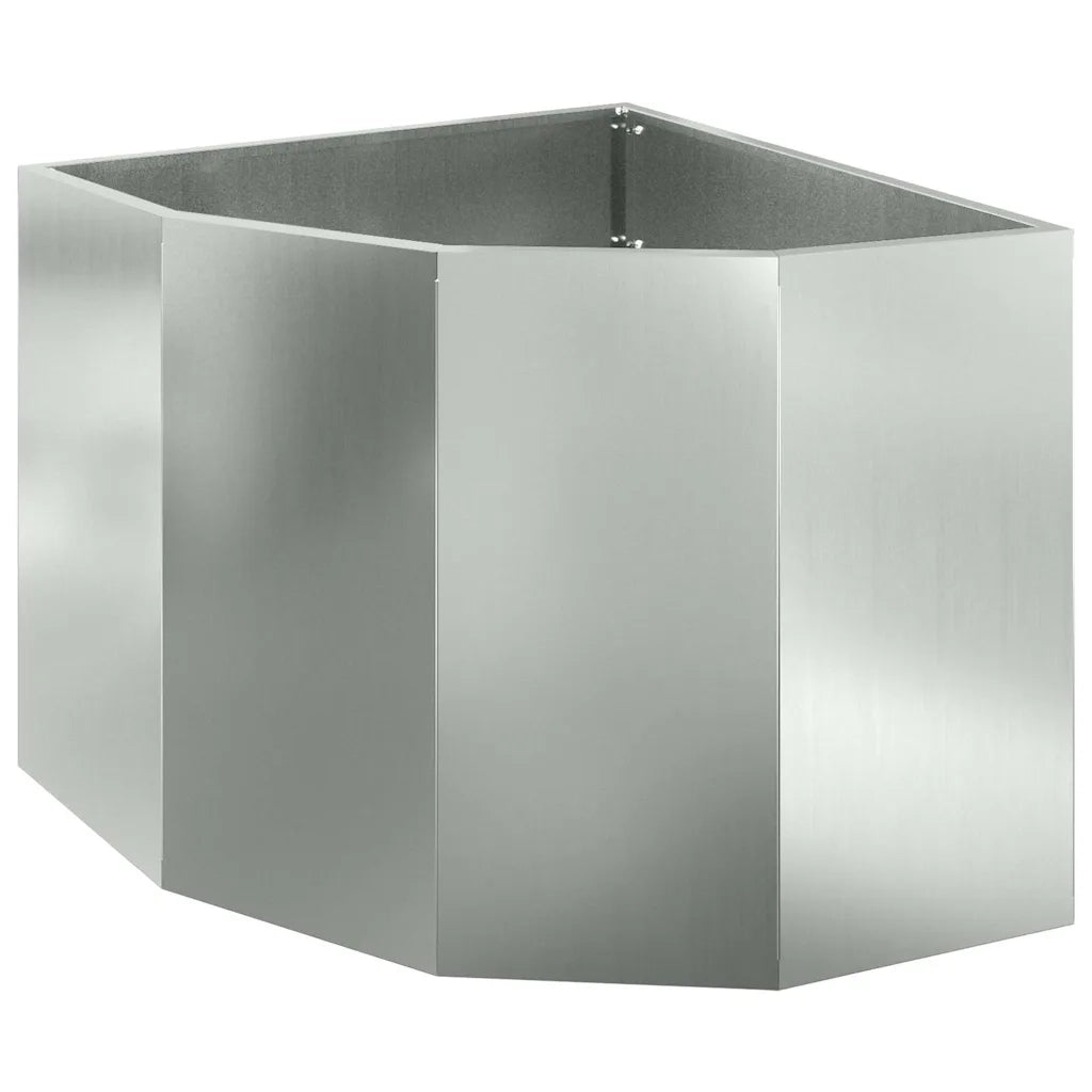 Fioriere | Cassetta per fiori | Vaso d'angolo Argento 60 x 60 x 50 cm Acciaio zincato