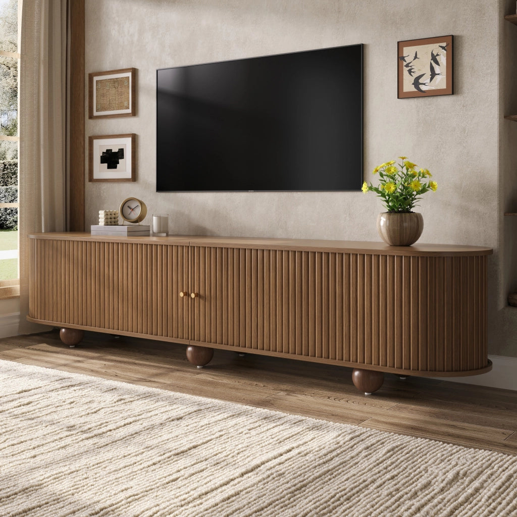 Lowboard per TV in noce; MDF; 180 cm