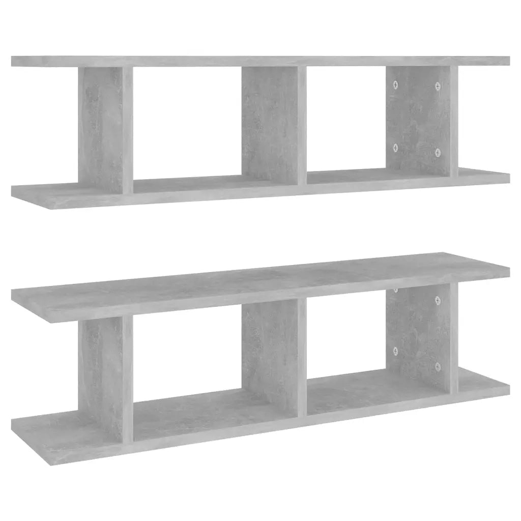 Mensole a Muro 2 pz Grigio Cemento 78x18x20 cm in Truciolato cod mxl 33180