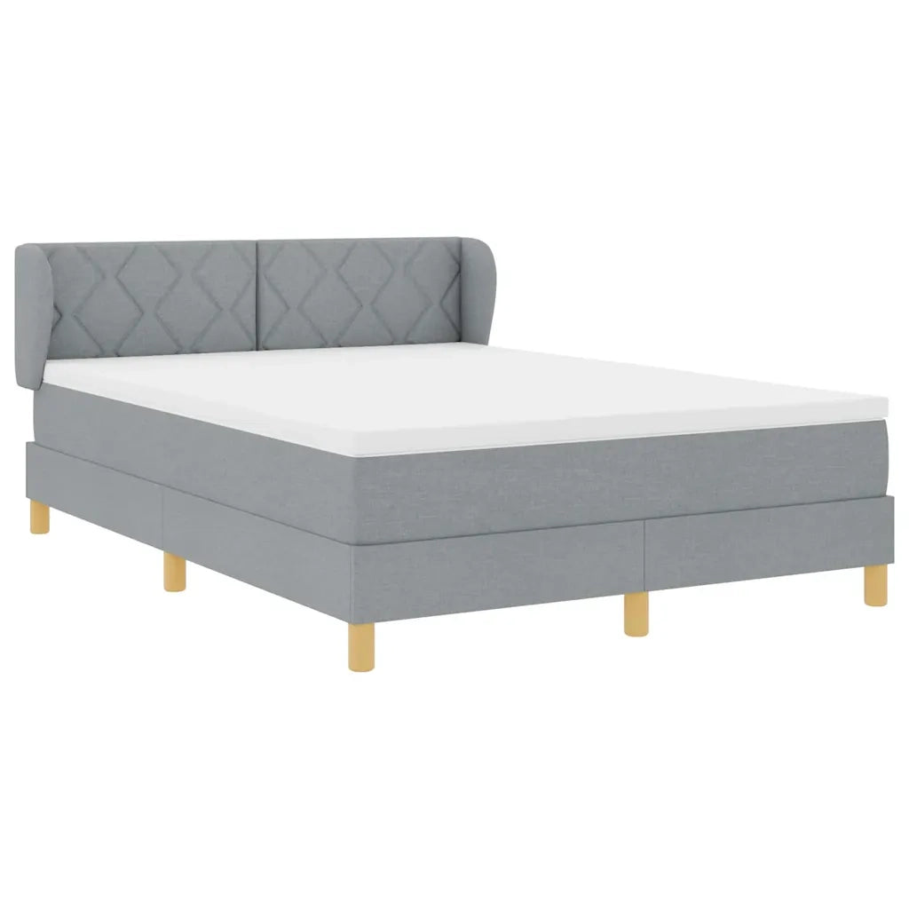 Letto a molle con materasso Grigio chiaro 140 x 190 cm Tessuto 3340269