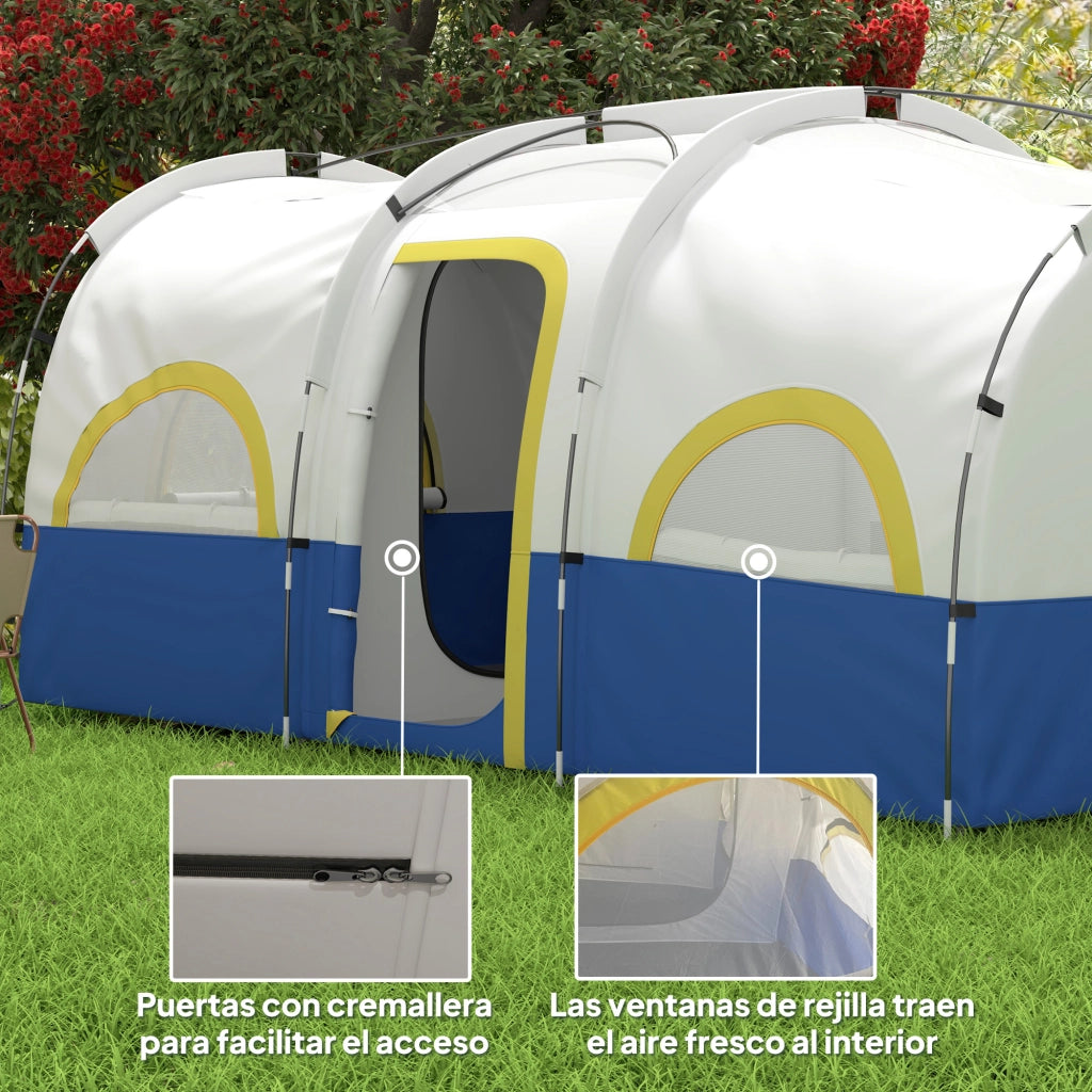 Tenda da campeggio familiare 4 posti ¨C Minimal ¨C 435x251x195 cm blu e bianco
