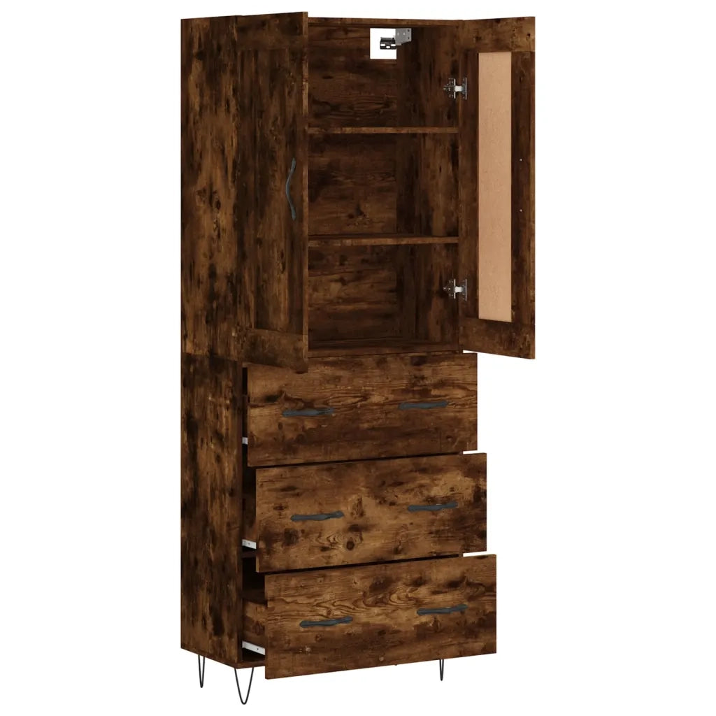 Credenza Rovere Fumo  69,5x34x180 cm in Legno Multistrato 3199782