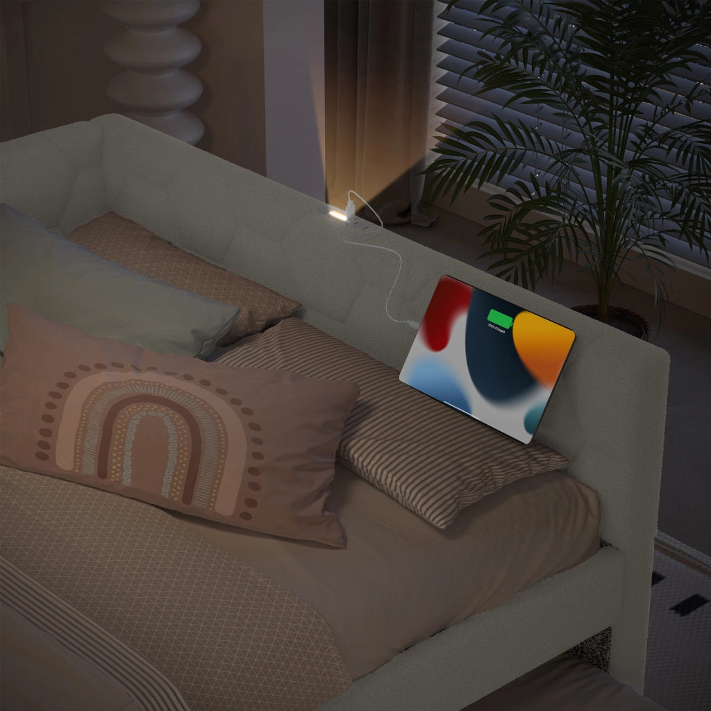 Letto giorno con funzione divano in velluto 140x200 cm