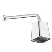 Set doccia cromo con braccio tondo 25 cm e soffione quadrato in abs