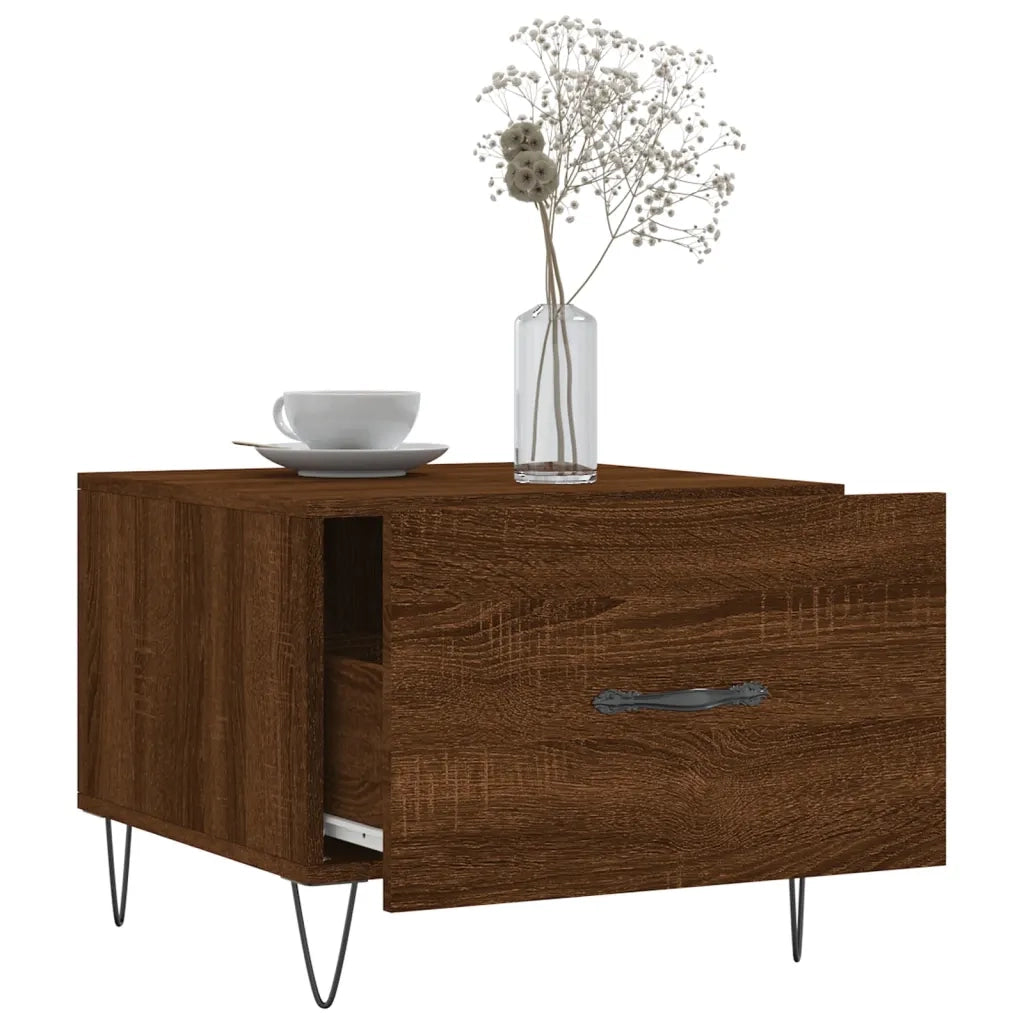 Tavolini Salotto 2 pz Rovere Marrone 50x50x40 Legno Multistrato 829395