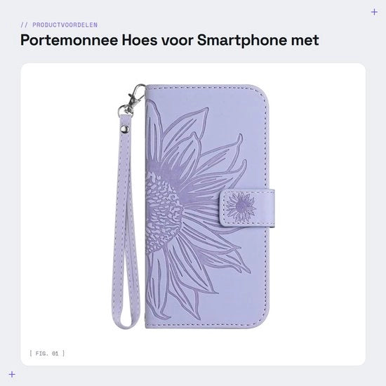 Portafoglio con disegno Zonnebloem - Protegge Vivo V50 5G - Protegge Vivo V50e 5G - Chiusura magnetica - Resistenze allo shock - Standard multiangolare - Copritelefono