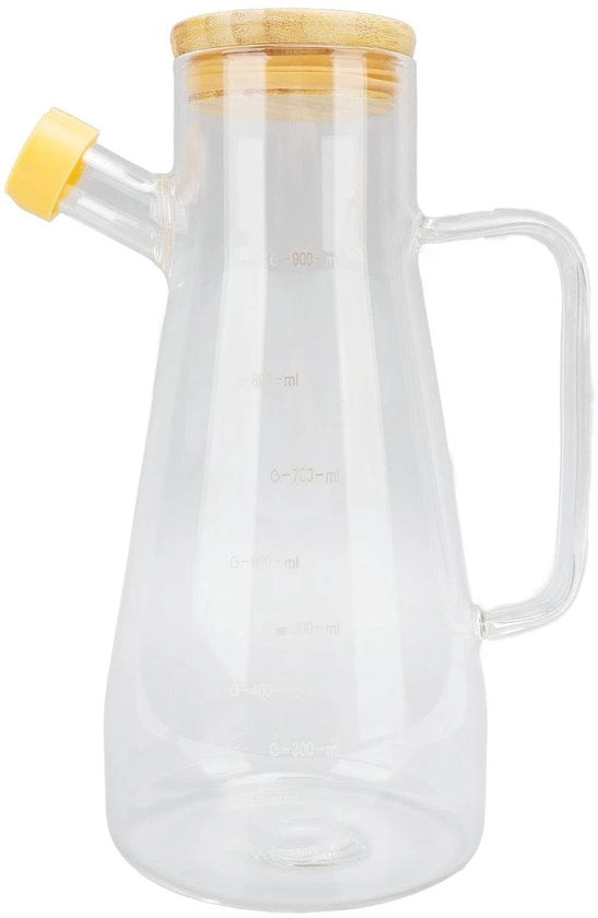 Contenitore per oli 900ml - Dispenser in vetro - Resistenti alle lesioni - Pourer per liquidi - Design chiaro - Teiera/supporto - Kit per oli